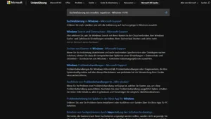 Suchindizierung neu erstellen, reparieren - Windows 1110