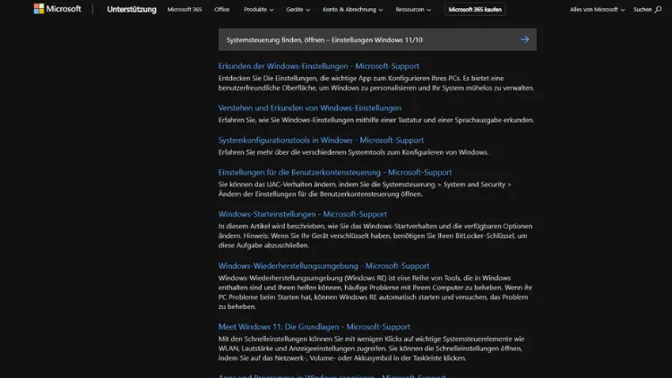 Systemsteuerung finden, öffnen – Einstellungen Windows 1110