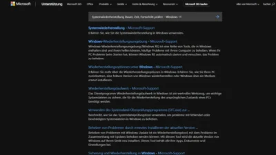 Systemwiederherstellung Dauer, Zeit, Fortschritt prüfen - Windows 11