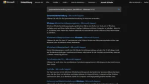 Systemwiederherstellung starten, durchführen - Windows 1110