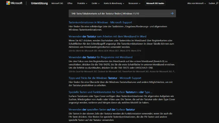 TAB-Taste/Tabulatortaste auf der Tastatur finden | Windows 11/10