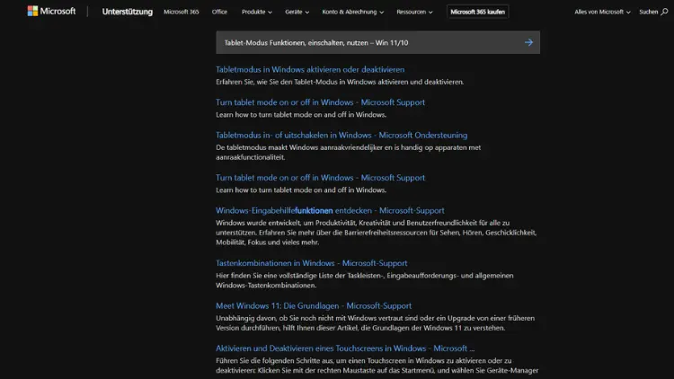 Tablet-Modus Funktionen, einschalten, nutzen – Win 1110