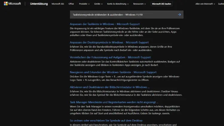 Taskleistensymbole einblenden & ausblenden – Windows 1110