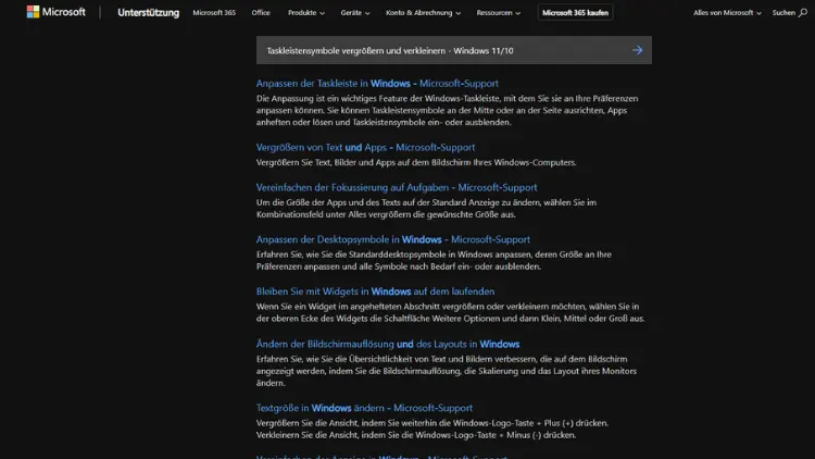 Taskleistensymbole vergrößern und verkleinern - Windows 1110