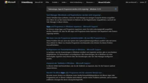 Taskmanager, Apps & Programme werden nicht angezeigt - Windows 1110