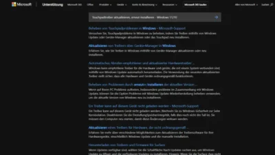 Touchpadtreiber aktualisieren, erneut installieren - Windows 1110