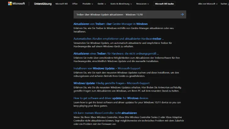 Treiber über Windows Update aktualisieren - Windows 1110
