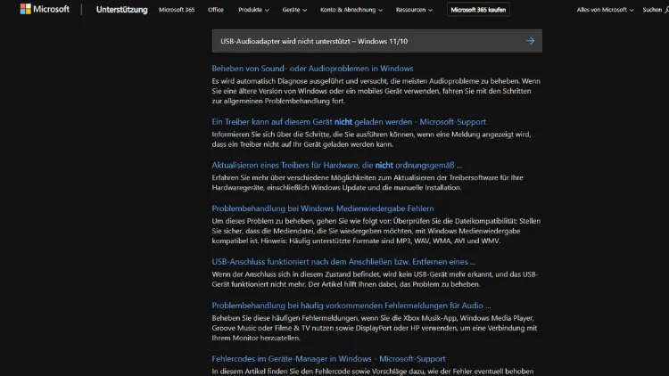 USB-Audioadapter wird nicht unterstützt – Windows 1110