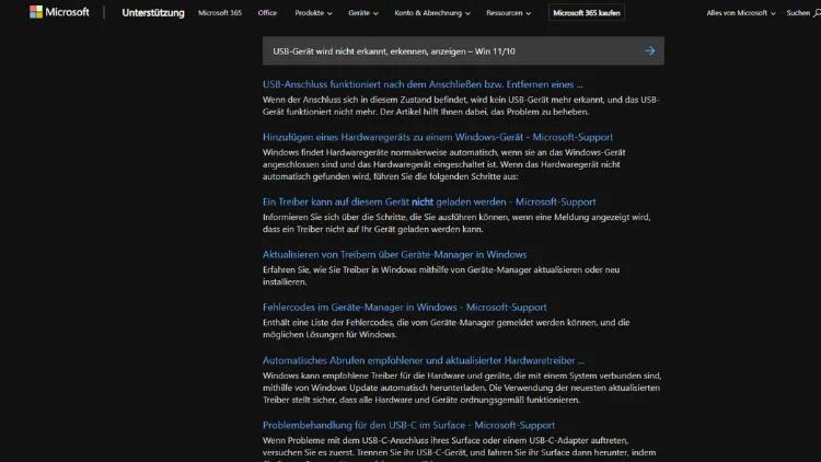 USB-Gerät wird nicht erkannt, erkennen, anzeigen – Win 1110