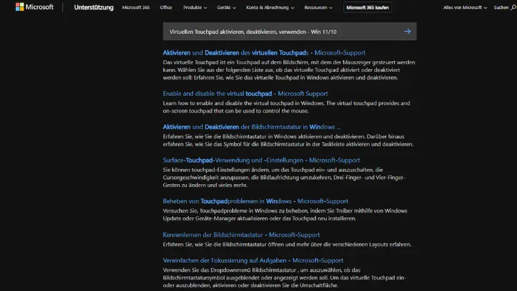 Virtuellen Touchpad aktivieren, deaktivieren, verwenden - Win 1110