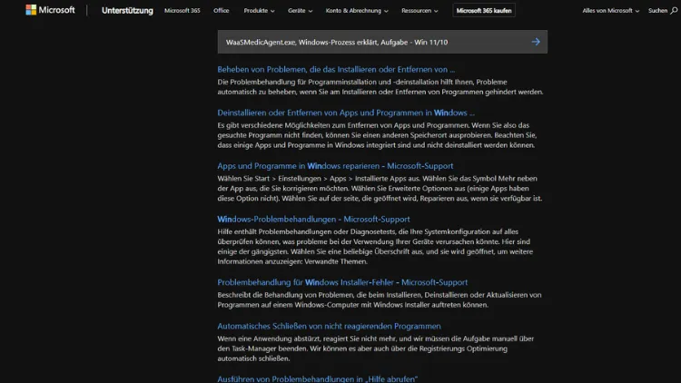 WaaSMedicAgent.exe, Windows-Prozess erklärt, Aufgabe - Win 1110
