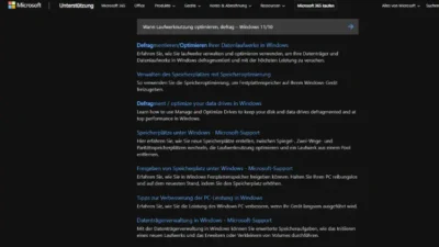 Wann Laufwerknutzung optimieren, defrag – Windows 1110