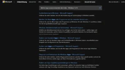 Welche Apps nutzenverwenden den Index – Windows 1110