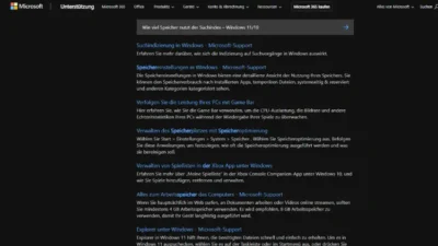 Wie viel Speicher nutzt der Suchindex – Windows 1110