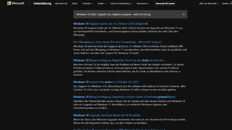 Windows 10 Ende Support-Aus, Updates stoppen – Infos & Lösung