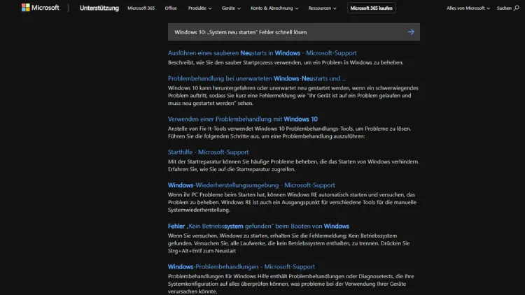 Windows 10 „System neu starten“ Fehler schnell lösen