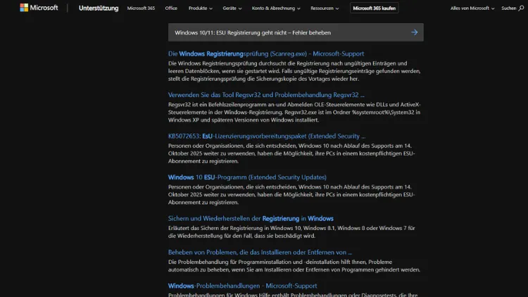 Windows 1011 ESU Registrierung geht nicht – Fehler beheben