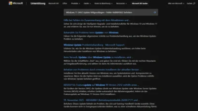 Windows 11 24H2 Update fehlgeschlagen – Fehler 0x800F0922 beheben