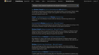 Windows 11 25H2 Defender Firewall startet nicht, blockiert Verbindungen