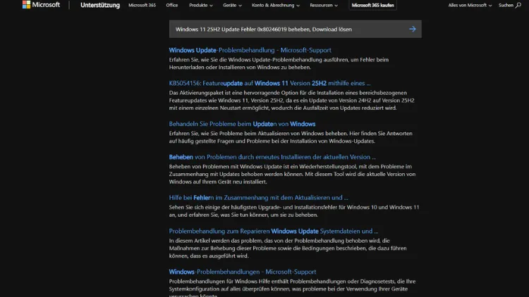 Windows 11 25H2 Update Fehler 0x80246019 beheben, Download lösen
