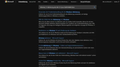 Windows 11 Aktivierung alte Win 10 Lizenz 0x803FABBB lösen