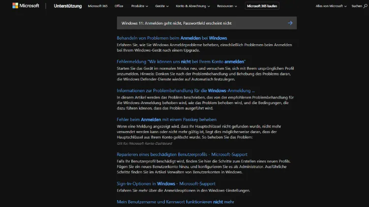 Windows 11 Anmelden geht nicht, Passwortfeld erscheint nicht
