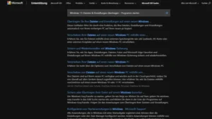 Windows 11 Dateien & Einstellungen übertragen – Programm starten