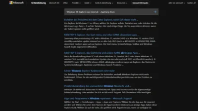 Windows 11 Explorer.exe stürzt ab – AppHang lösen