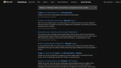 Windows 11 Kinderkonto ändern, Microsoft Konto auf Erwachsenen-Konto umstellen