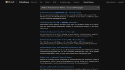 Windows 11 Smartphone Link aktivieren – Feature vom Admin gesperrt