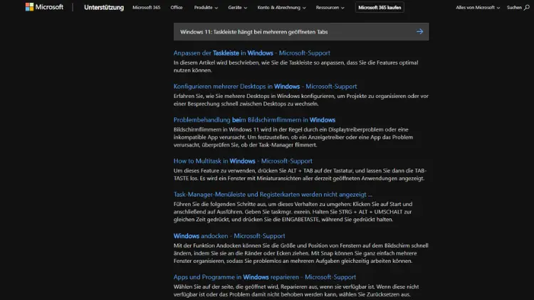 Windows 11 Taskleiste hängt bei mehreren geöffneten Tabs
