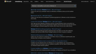 Windows 11 deinstallieren und zurück zu Windows 10