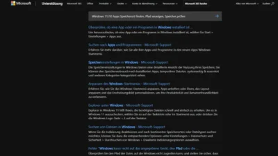 Windows 1110 Apps Speicherort finden, Pfad anzeigen, Speicher prüfen
