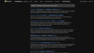 Windows 1110 Benutzer ohne Microsoft Konto hinzufügen