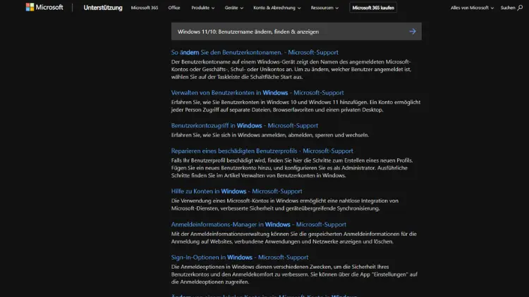 Windows 1110 Benutzername ändern, finden & anzeigen