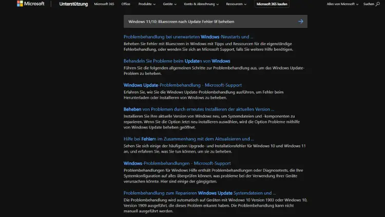 Windows 1110 Bluescreen nach Update Fehler 9f beheben