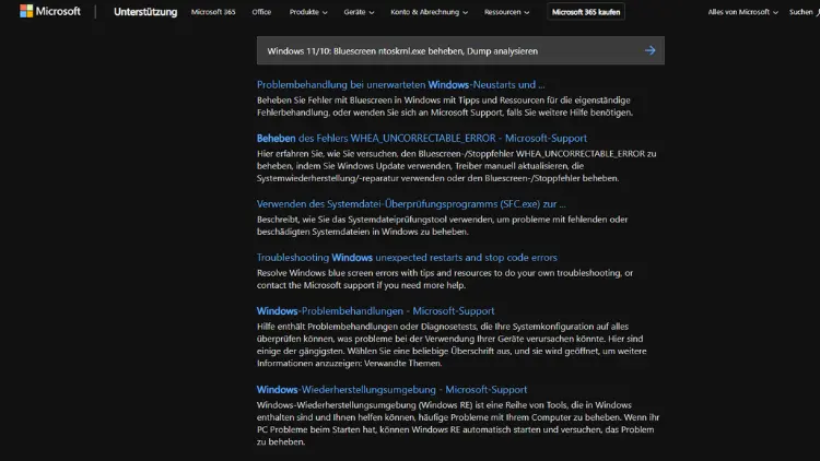 Windows 1110 Bluescreen ntoskrnl.exe beheben, Dump analysieren