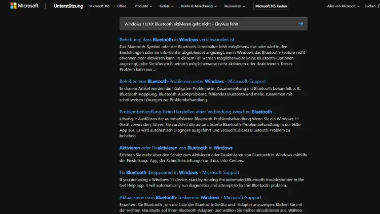 Windows 1110 Bluetooth aktivieren geht nicht – EinAus fehlt