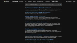 Windows 1110 Credential Manager - Anmeldeinformationsverwaltung nutzen