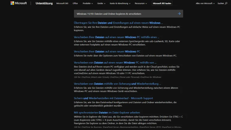 Windows 1110 Dateien und Ordner kopieren & verschieben