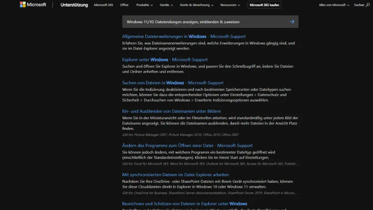 Windows 1110 Dateiendungen anzeigen, einblenden & zuweisen