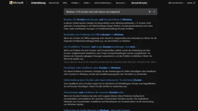 Windows 1110 Drucker wird nicht erkannt und aufgelistet