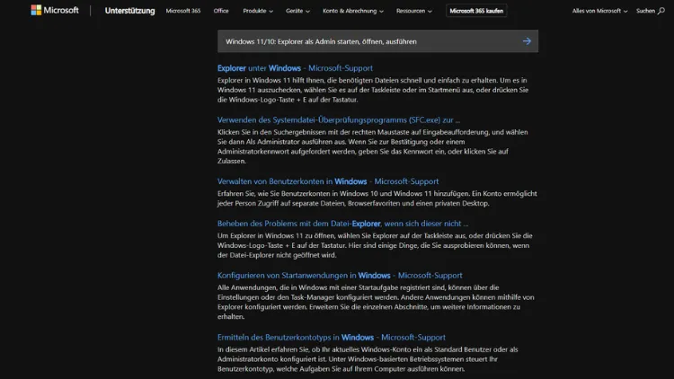 Windows 1110 Explorer als Admin starten, öffnen, ausführen