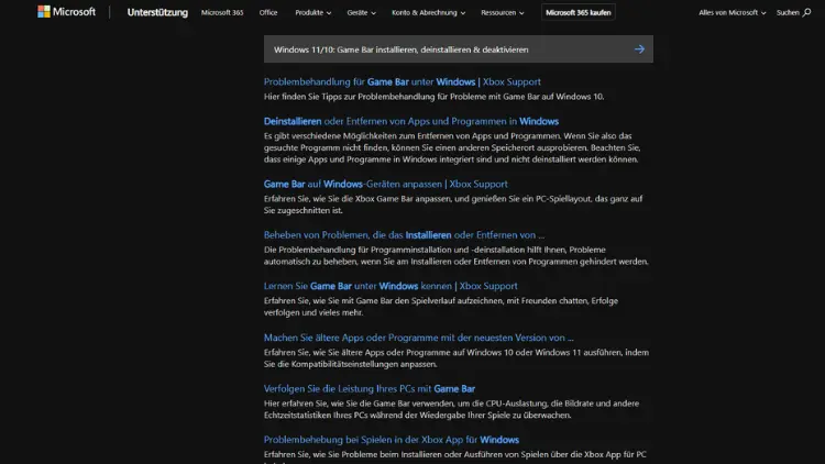 Windows 1110 Game Bar installieren, deinstallieren & deaktivieren