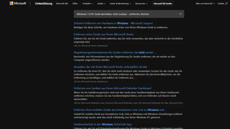 Windows 1110 Gerät abmelden, nicht nutzbar – entfernen, löschen