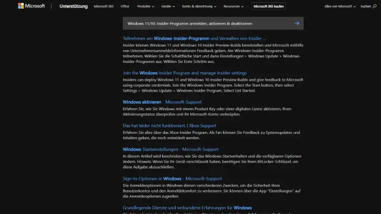 Windows 1110 Insider-Programm anmelden, aktivieren & deaktivieren