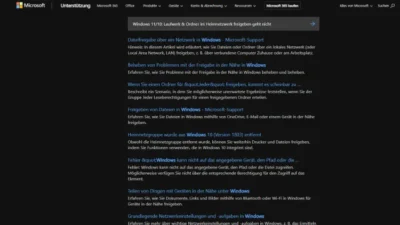 Windows 1110 Laufwerk & Ordner im Heimnetzwerk freigeben geht nicht