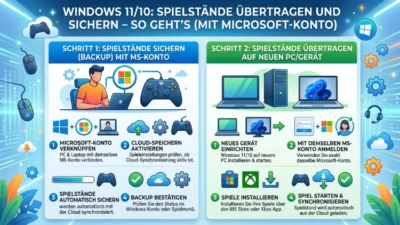 Windows 11/10: MS-Konto, Spielstände übertragen und sichern – So geht’s