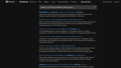 Windows 1110 McAfee deinstallieren, entfernen, löschen