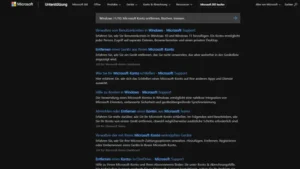 Windows 1110 Microsoft Konto entfernen, löschen, trennen